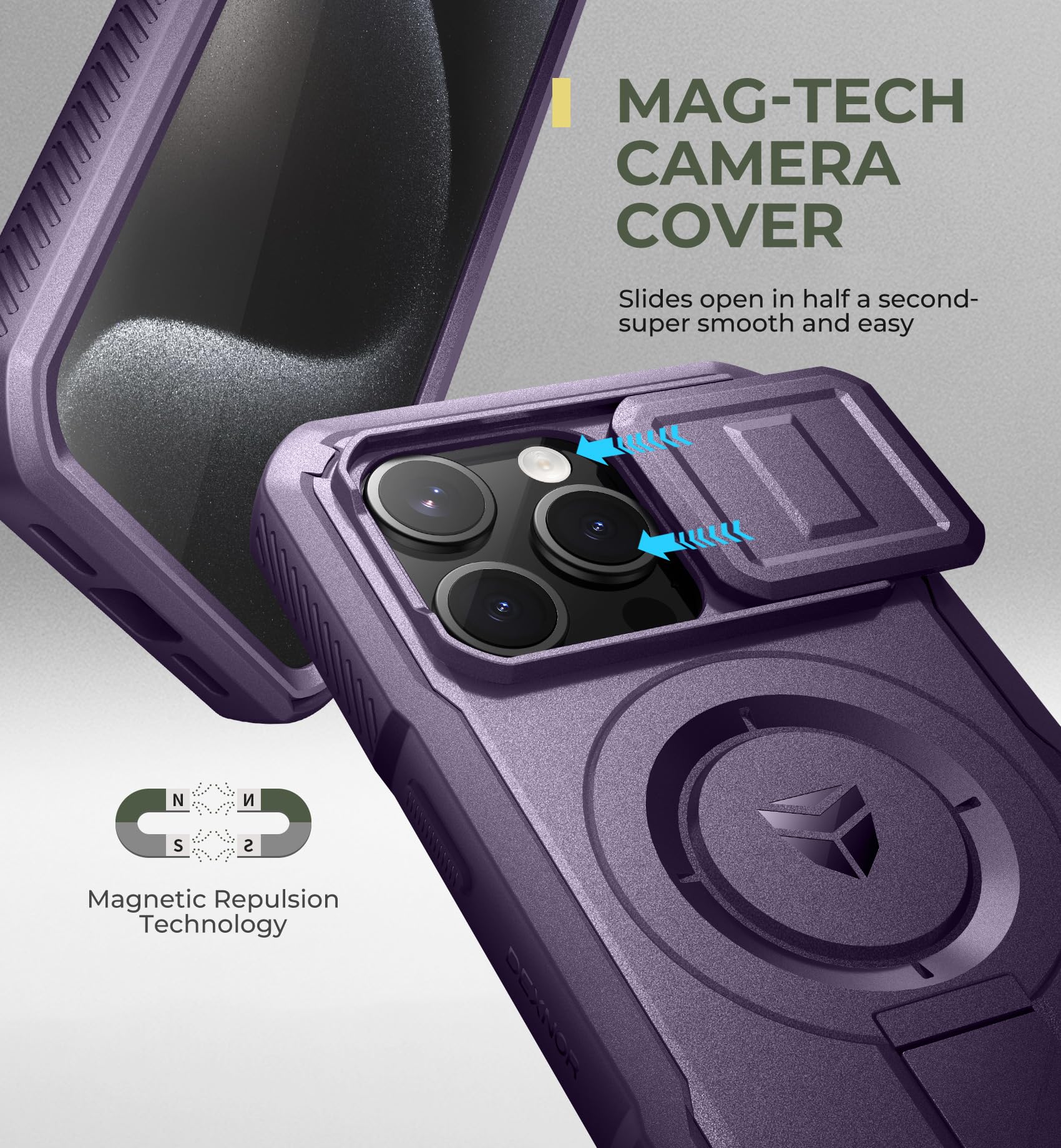 Amazon.com: Dexnor for iPhone 15 Pro Case with Slide Camera Cover
